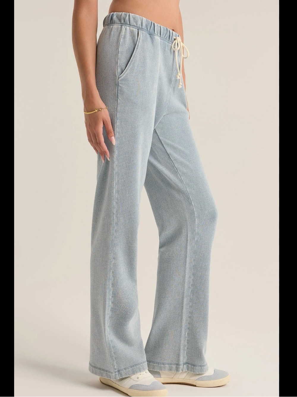 Z Supply Ocean Air Indigo Hunter Knit Denim Pants